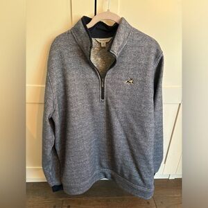 Ashworth Sweater Mens Quarter Zip Sweater casual Outdoor size large in blue
